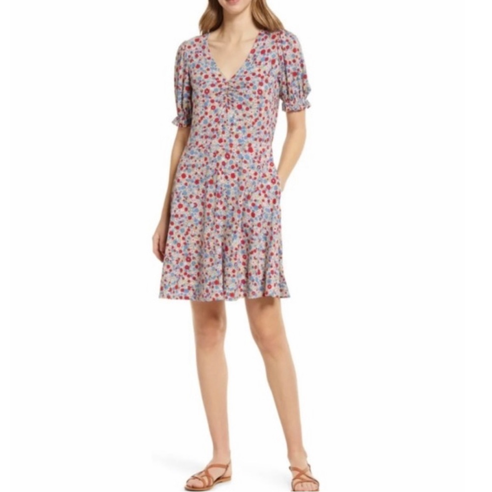 Boden | Floret Cluster Puff Sleeve Jersey Dress